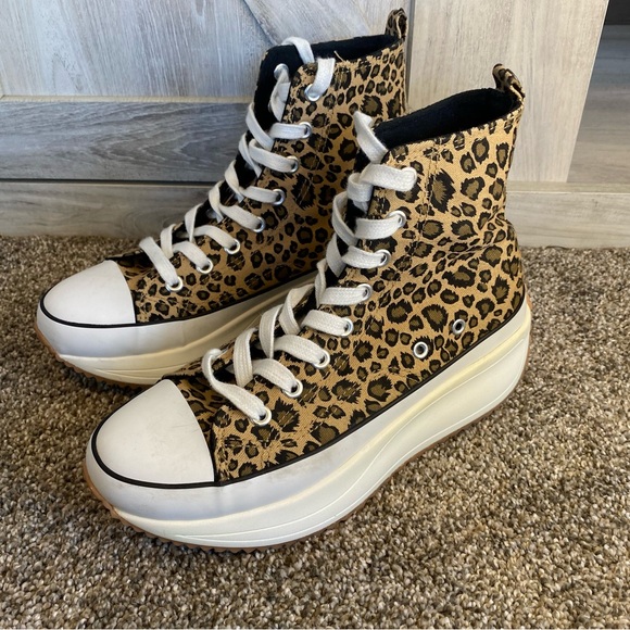 Madden Girl Winnona Flatform Women's High-Top Sneakers Leopard US 6.5 - Picture 1 of 9